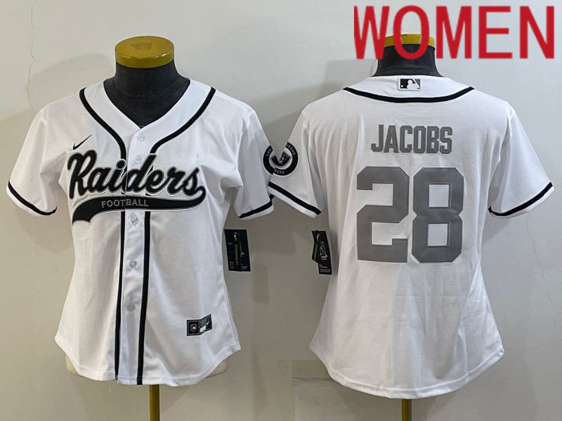 Women Oakland Raiders #28 Jacobs White 2022 Nike Co branded NFL Jerseys